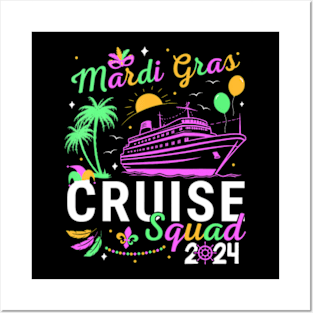 Mardi Gras Cruise Squad 2024 Family Matching Trip Costume Posters and Art